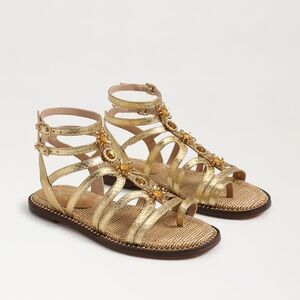 NWOB Sam Edelman Tianna Gold Jeweled Gladiator Sandal 6.5